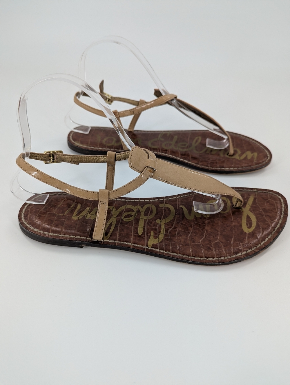 Sam Edelman Gigi Thong Sandals Tan Boho Casual Summer Vacation 9.5M Classic